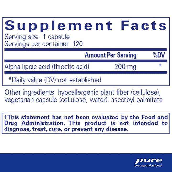 Alpha Lipoic Acid 200 mg. 120's