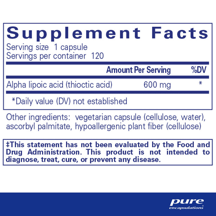 Alpha Lipoic Acid 600 mg. 120's