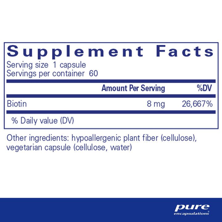 Biotin 8 mg. 60's