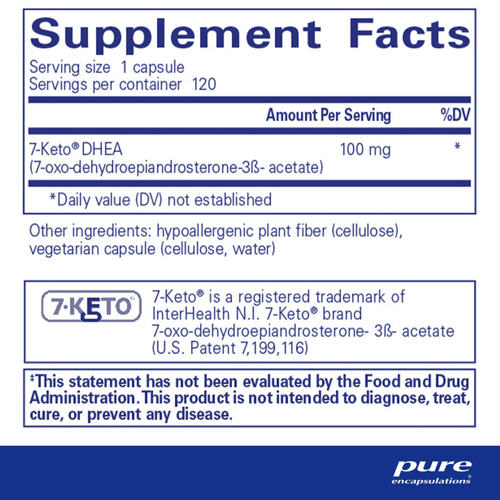 7-KETO DHEA 100 mg. 120's