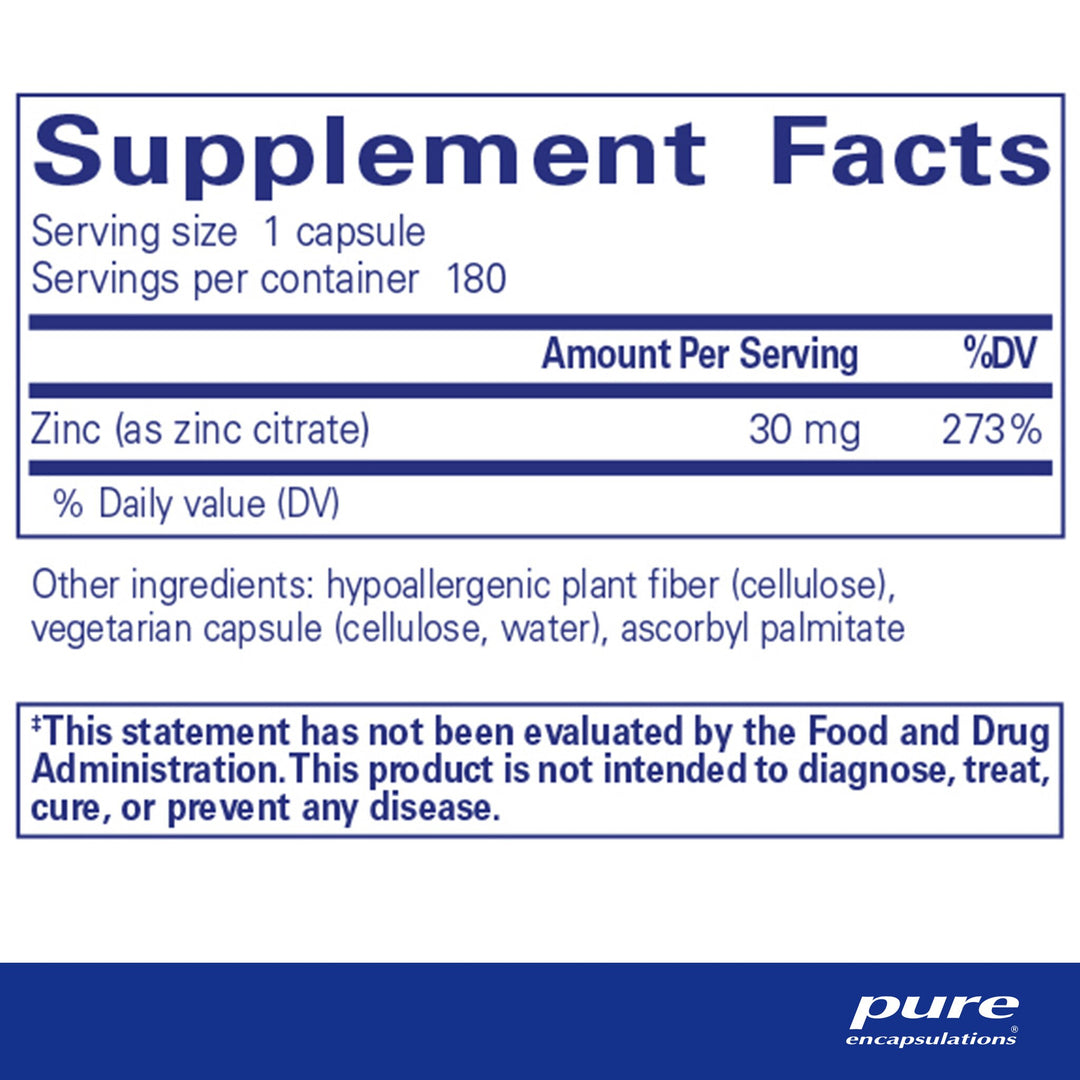 Zinc (citrate) 180's