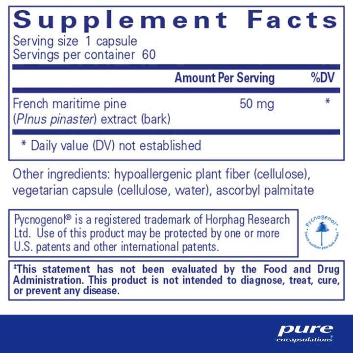Pycnogenol® 50 mg. 60's